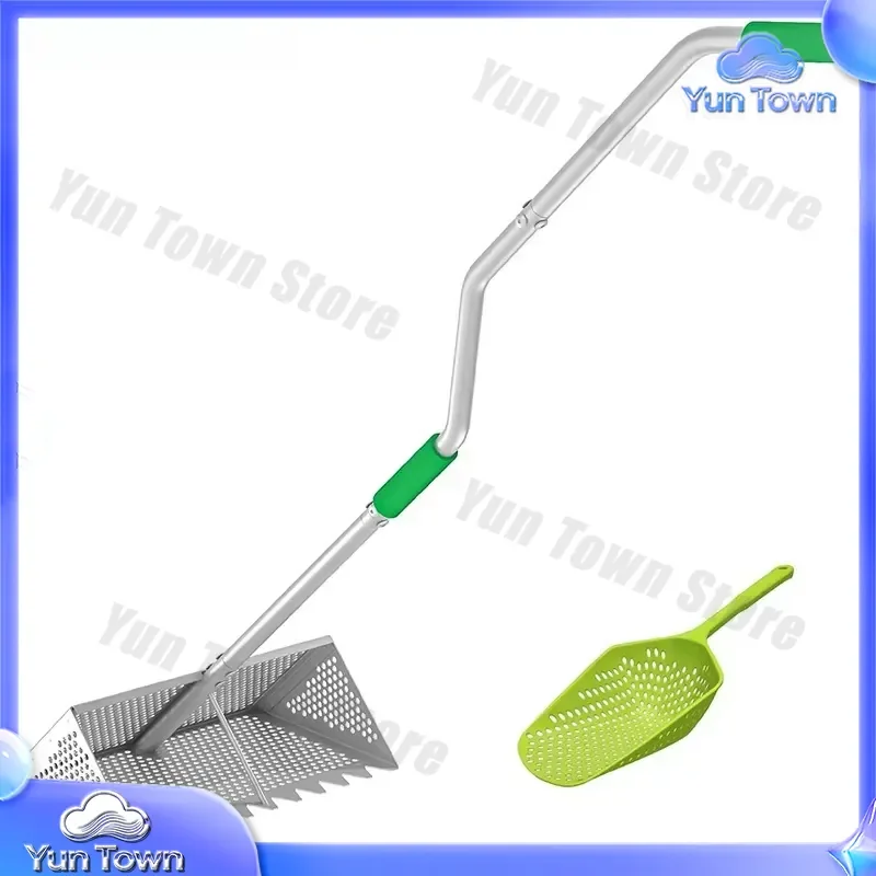 Heavy Duty Stainless Steel Sand Flea Rake for Beach Garden Sand Sieve Rake Detachable Sand Shovel for Outdoor Cleaning Tools