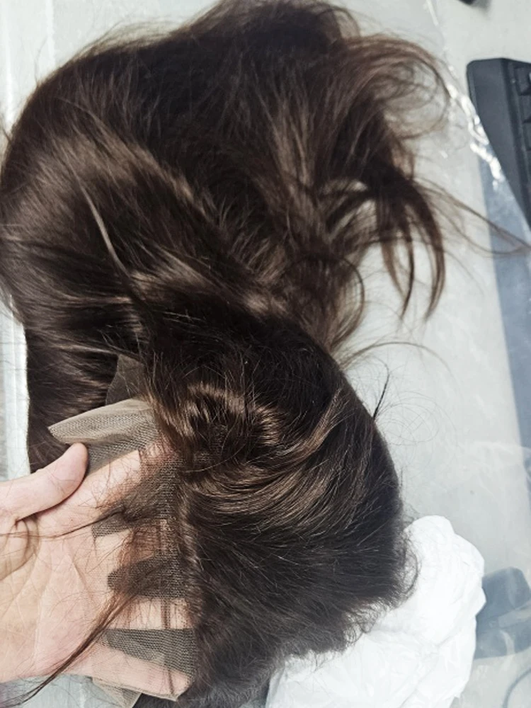 

Dark Brown 250% Density #4 Chocolate Brown 40 Inch Straight 13x6 HD Transparent Lace Frontal Wig Real Vietnamese Human Hair 100 Wigs 5x5 Glueless Closure Wigs For Women