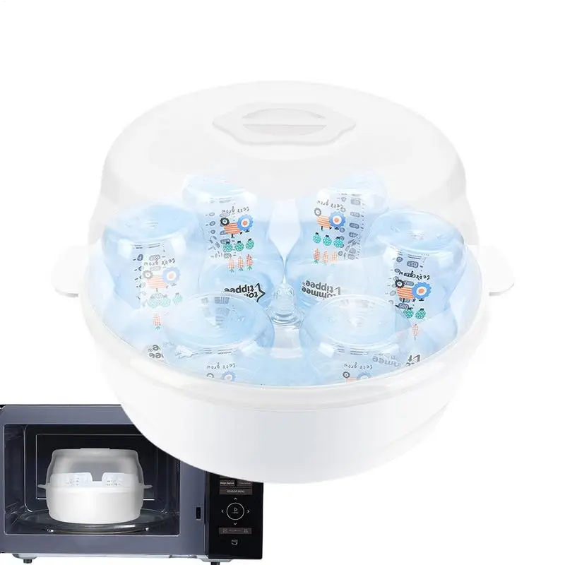 Microwave Steam Steriliser for Baby Bottles High Temperature Microwave Steam Nipple Sterilizer Baby Bottle Holder Storage