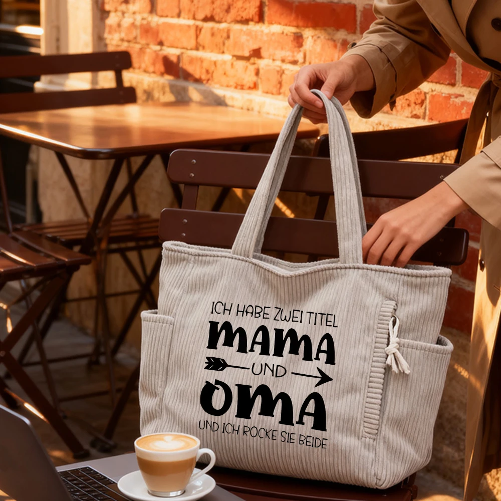 

Сумка-тоут для мамы и бабушки, сумка через плечо, из вельвета, идеально подходит для подарка на День матери, день рождения, Рождество, для повседневного использования, для покупок продуктов.