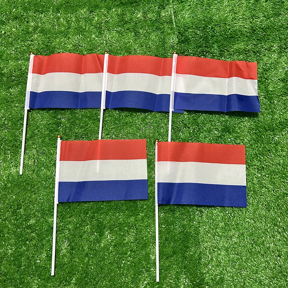 Bandera mano Países Bajos poliéster ondeando nacional
