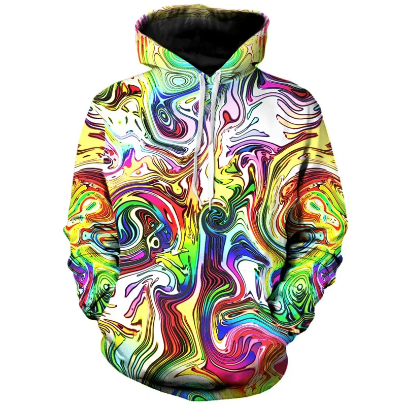 Fashion New Whirlpool Pattern men's Hooded Sweatshirt 3D Printed Color Sports Shirt Stree men's And women's Super Large Hoodies