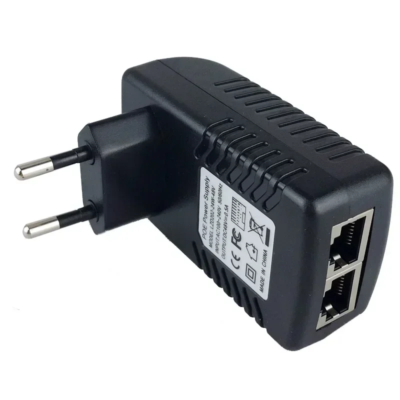 48V 0.5A 24W POE Wall Plug POE Injector Ethernet Adapter IP Camera Phone US EU Plug Security Surveillance Power Supply