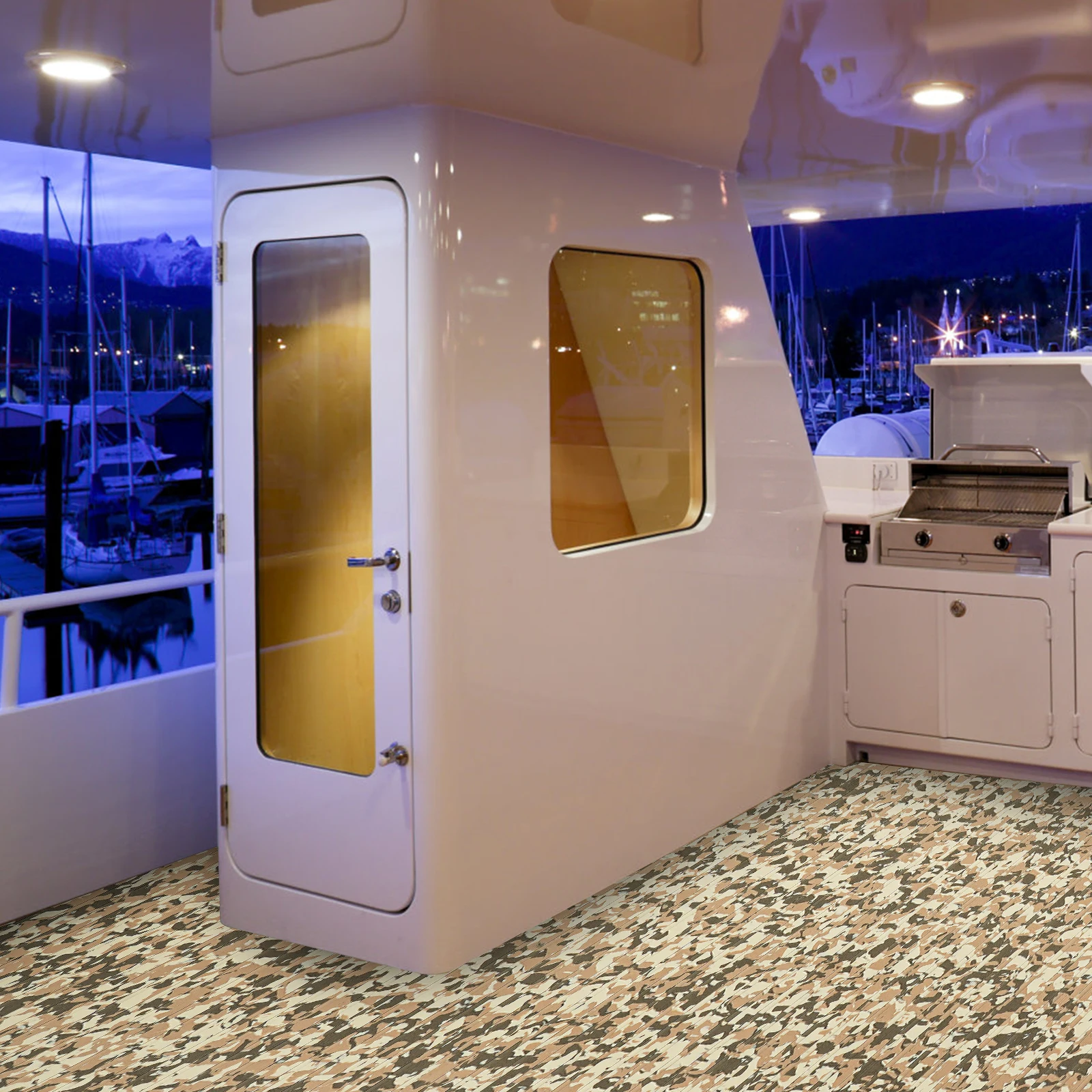 Extra Large 94x35 Inch Boat Deck Mat, Non-Slip EVA Flooring Sheet with Self-Adhesive Backing, Waterproof Non-slip Marine Carpet