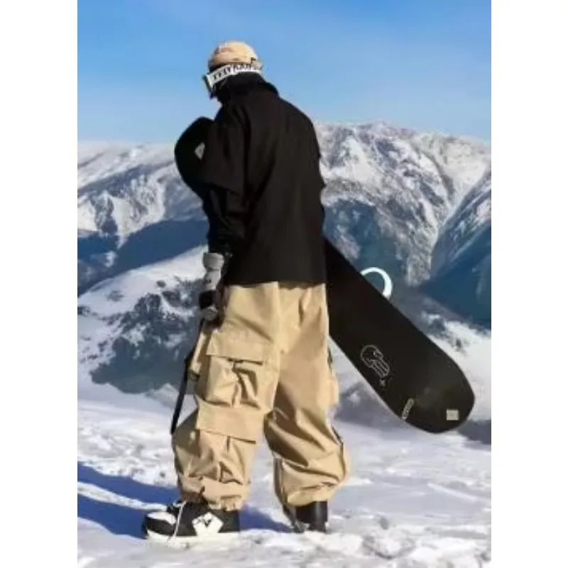 

OT4-30 degrees winter Men and Women's Ov ersized Ski Pants Waterproof Breatha ble Thermal Fleece Lining Snowboard Winter