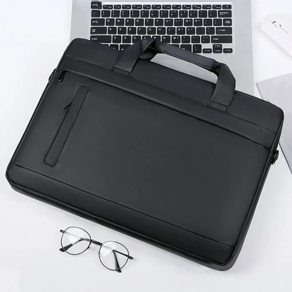ショルダーストラップ付きメンズビジネスラップトップバッグ、ハンドル付き15.6インチポータブルラップトップバッグ、ブリーフケース、厚手のラップトップショルダーバッグ