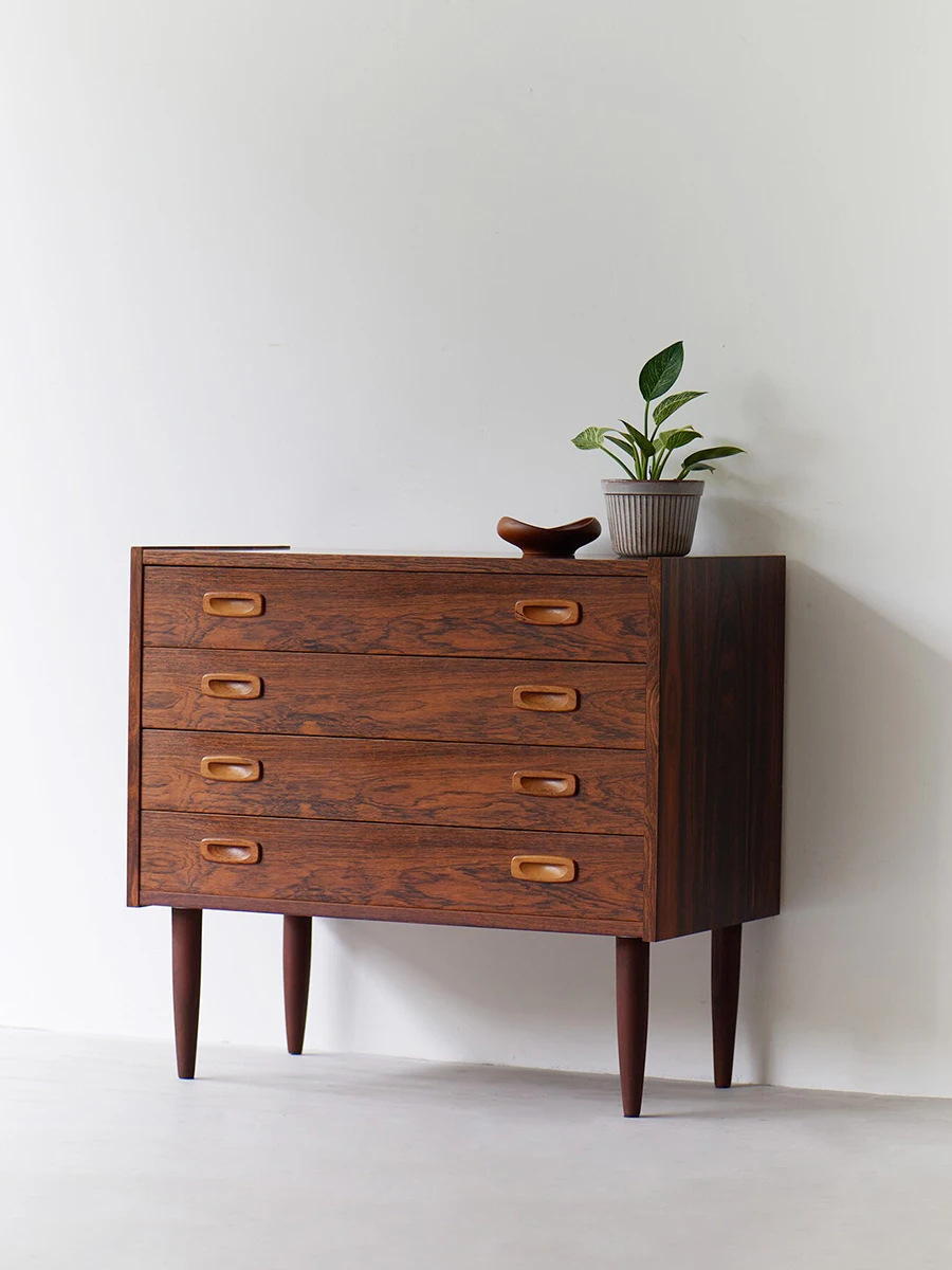 Vintage solid wood, cherry wood, Nordic MCM style, Danish chest of drawers, storage customization