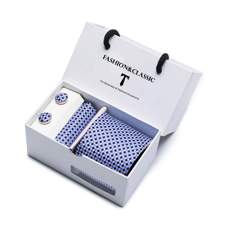 Heißer Verkauf Schwarz Paisley Krawatte Einstecktuch Manschettenknöpfe Set Für Männer Formale Luxus Hochzeit Gravatas In Geschenk Box – Detail 24