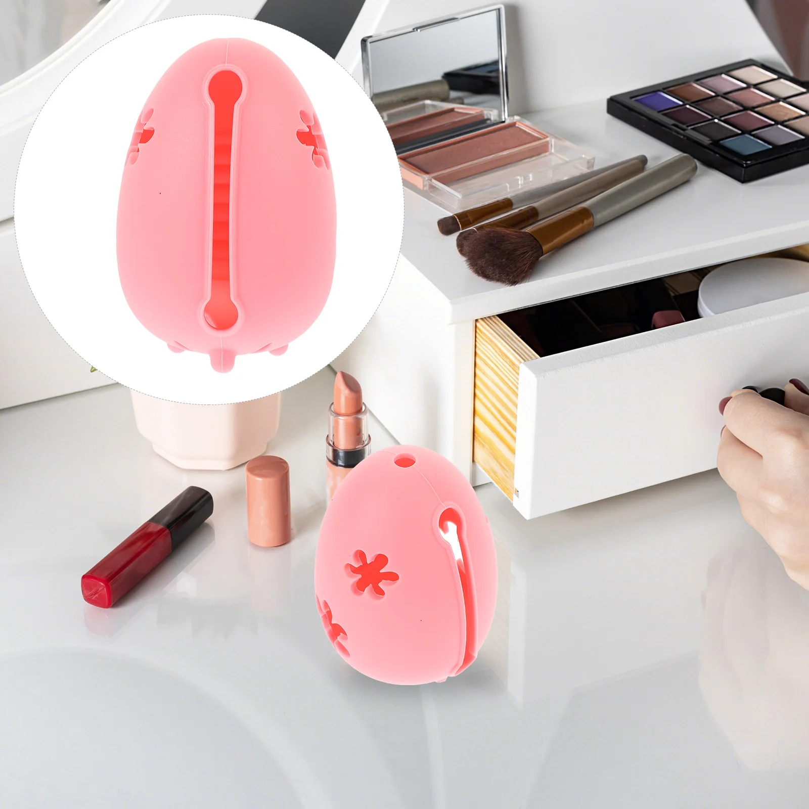 

Beauty Egg Storage Box Sponges Case Holder Powder Puff Silicone Silica Travel Make up