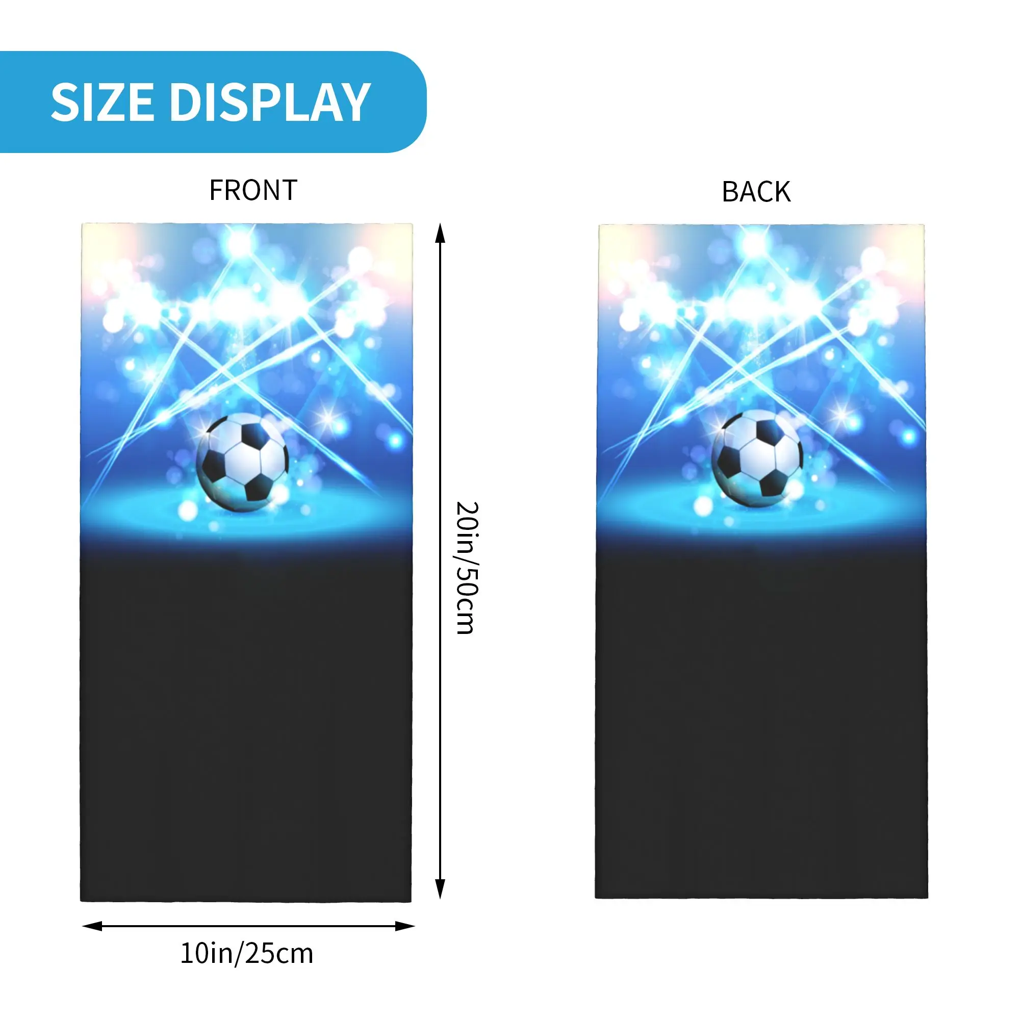 Custom Football Light Poster Bandana Neck Gaiter Windproof Face Scarf Cover Women Men Soccer Ball Headband Tube Balaclava