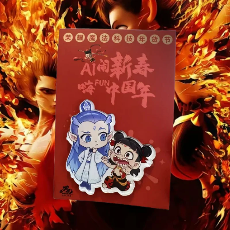 Nezha Demon Child Roars In The Sea Fans Surrounding Ao Bing Acrylic Keychain Pendant High Beauty Millet Refrigerator Stickers