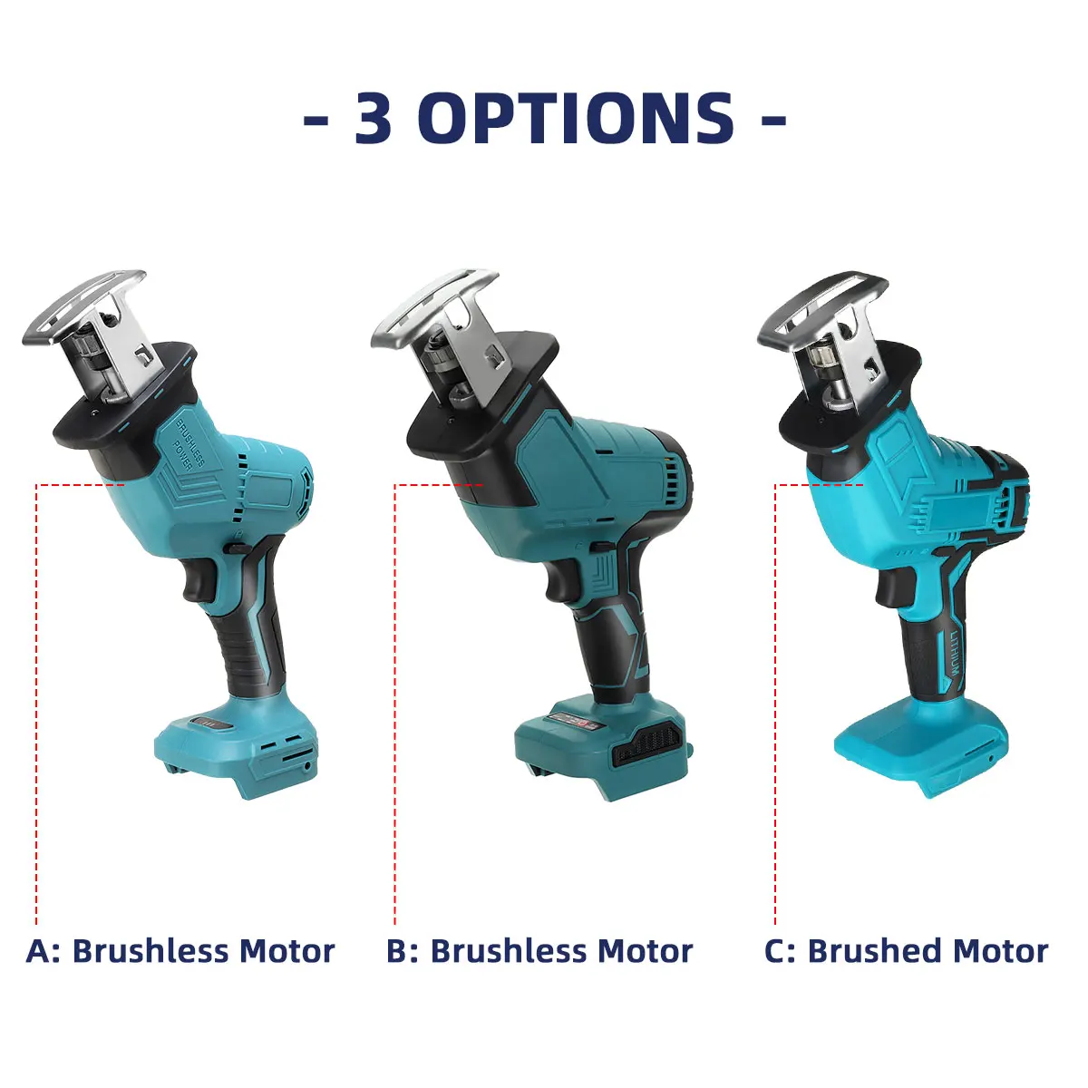 Imagem -06 - Drillpro-serra Elétrica Brushless Máquina de Corte Lâminas de Serra Metal Madeira Bateria Makita 18v 3000rpm 10 Peças