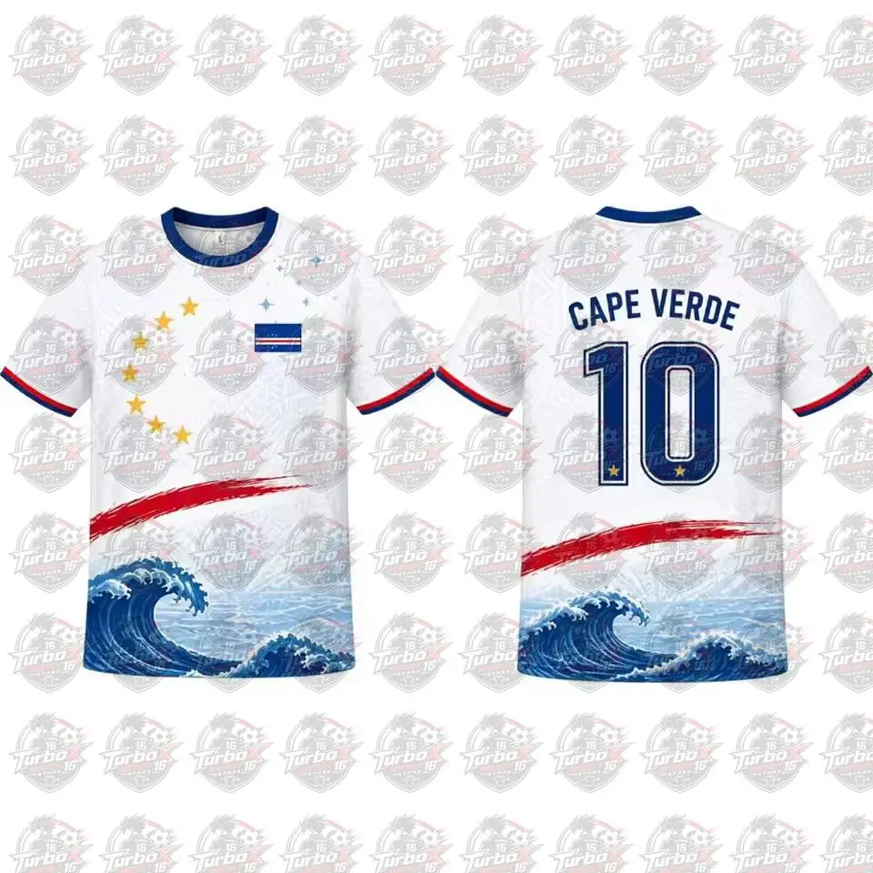 2026 New Cape Verde Flag Printed T-shirt Men And Women Quick Dry Breathable Outdoor Sports Jersey Summer Casual Football Tee