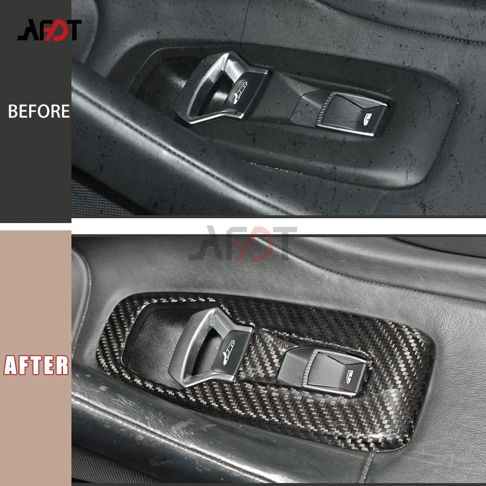 AFDT Car Interior For McLaren GT 2019-2023 LHD Real Carbon Fiber Window Lift Switch Panel Frame Cover Trim