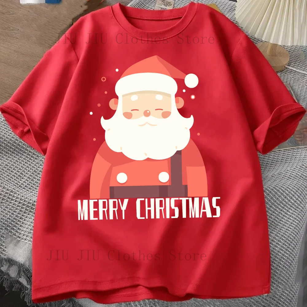 Merry Christmas Santa Claus Christmas T-Shirt Christmas Party  Graphic Custom Printed Women Men Tshirts Men Clothing Oversized