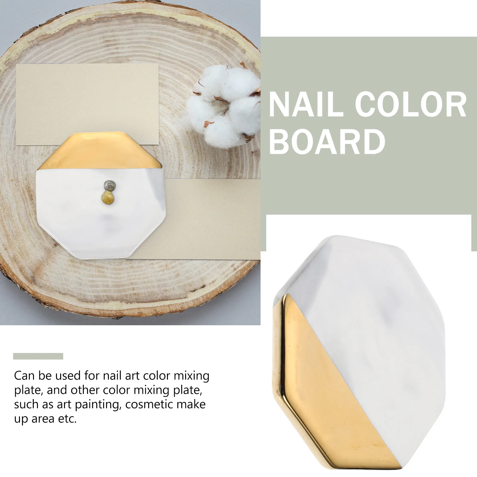 

Nail Art Display Board Marble Pattern Manicure Display Tray Fake Nail Showing Stand Elegant Desktop Decoration