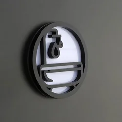 Door Signs Acrylic Signage Creative Shower Room Signage Washroom Tips Shower Room Instruction Logo Signs Bathroom Decoration