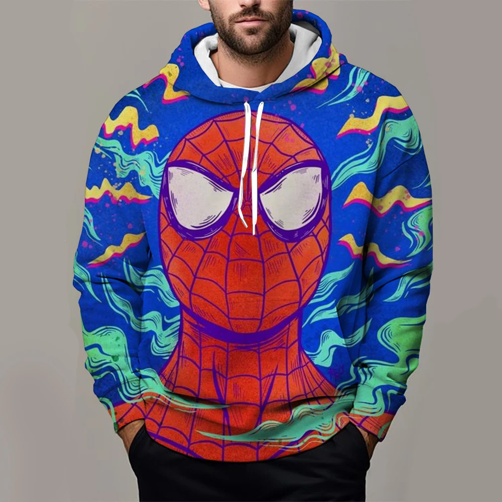 Autumn and Winter New Men's Hoodie 3D Printed with Marvel Spider Man Pattern Outdoor Sports Fashion Street Men's Hoodie