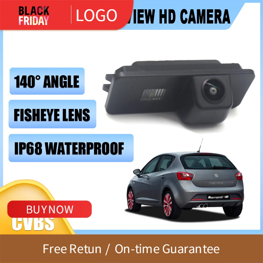 FishEye Rear View Camera For Seat Ibiza 6J (Cupra Bocanegra FR Model)2009~2017 Car Backup CCD Full HD 1080P 140° Night Vision