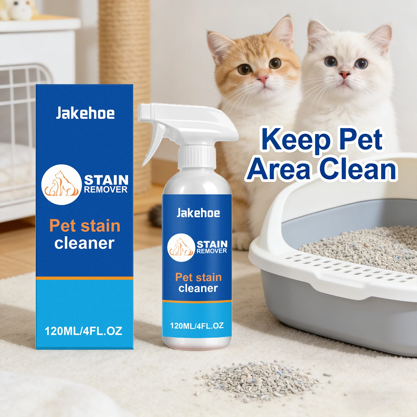 Pet Stain Cleaner Removes Stains Eliminates Odors Long-Lasting Freshing Powerful Decontamination Multifunctional Cleaning Spray