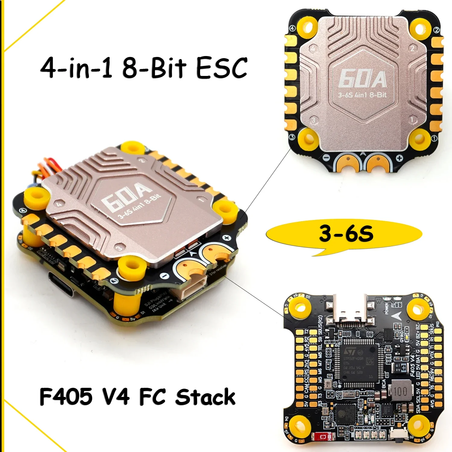F405 V4 FC F4 Stack Flight Control BLS 4-in-1 60A ESC Speed controller 3-6S 30x30mm for 5-8inch FPV Racing Drone Frame Par