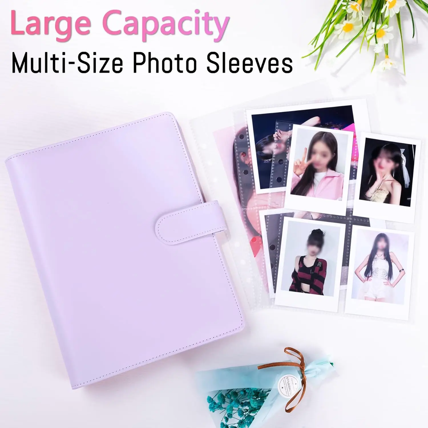 Coletor de cartão fotográfico kpop a5, 6 anéis, com 1 bolso, 2 bolsos, 4 bolsos, páginas de cartão, suporte para cartão fotográfico, manga para