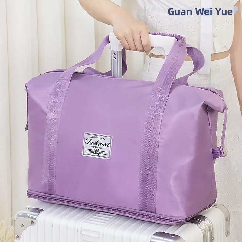 

Большая вместительная расширяемая дорожная сумка-чемодан, портативная сумка для хранения вещей для деловых поездок и коротких поездок, из ткани Оксфорд, унисекс