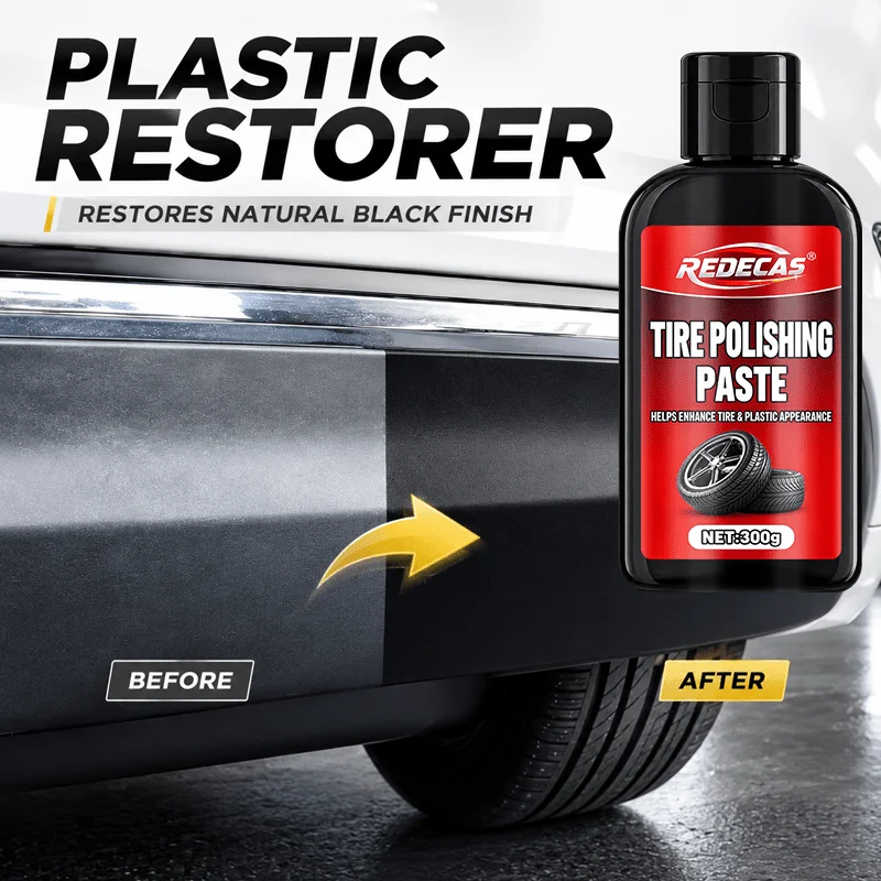Car Tire Gloss Wax Long Lasting Repair Protectant Anti-Aging Prevent Cracking Fading Sidewall Deep Black Shine Sponge Easy Apply