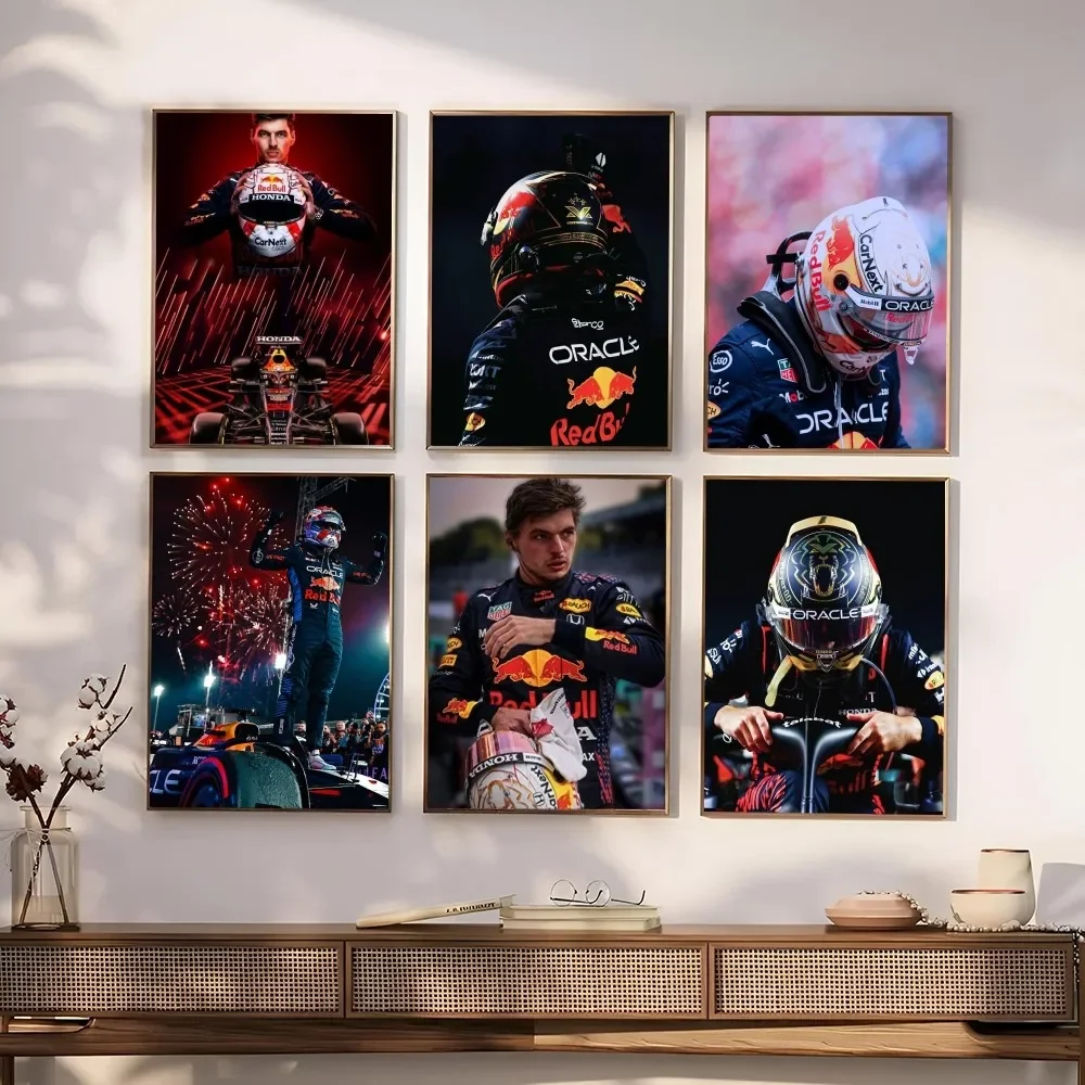 M-Max F1 سيارة V-Verstappen المشارك ورقة طباعة غرفة المعيشة المنزلي غرفة نوم مدخل بار مطعم مقهى الفن اللوحة الديكور
