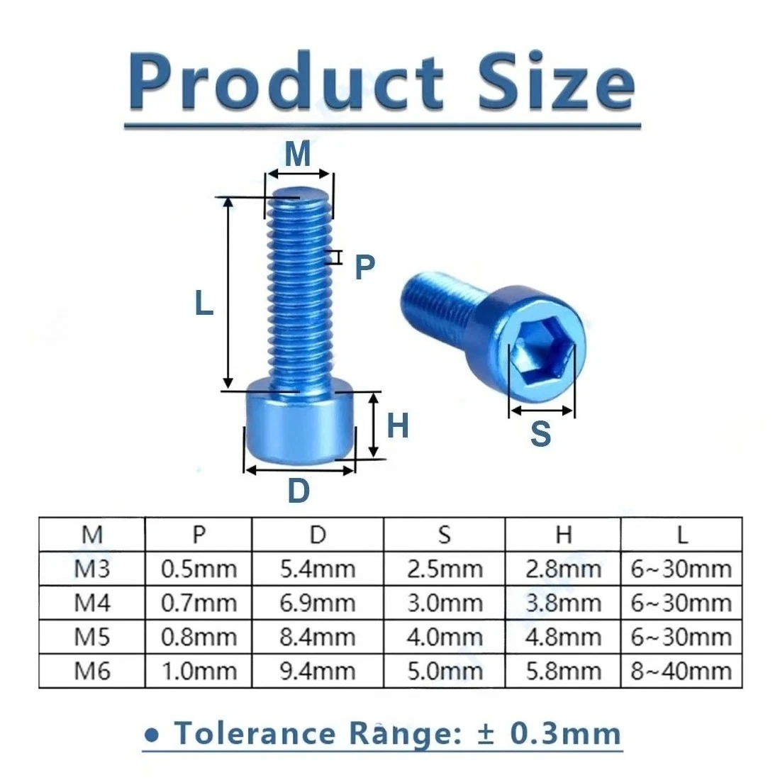 2/3/5pcs M5 M6 Aluminium Alloy Hex Allen Key Cap Head Bolt DIY Anodised Socket Cap Screws Length 6/8/10/12/15/20/25/30/40mm