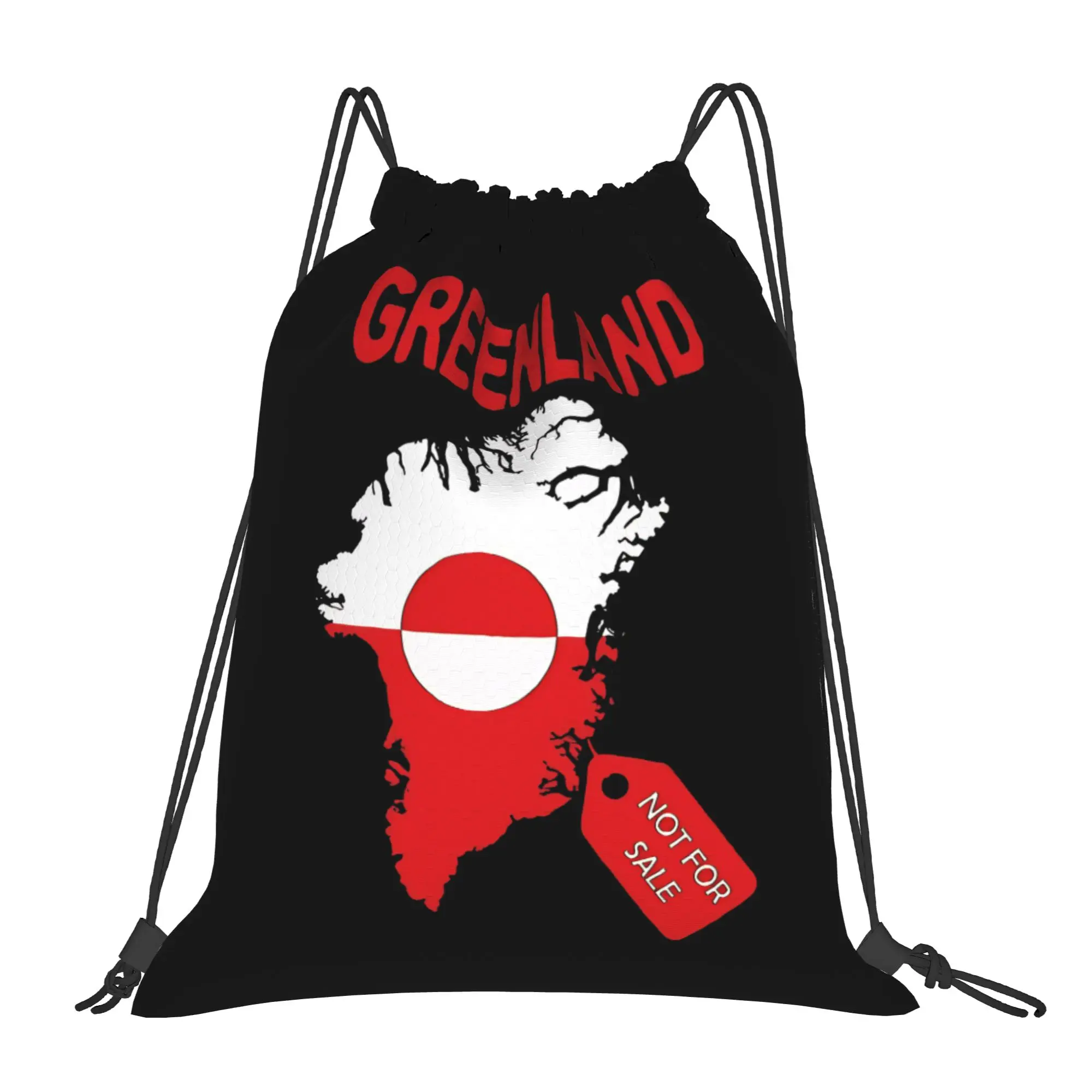 

Greenland is Not For Sale Drawstring Backpack Gym Sports Sackpack Water Resistant String Bags for Working Out