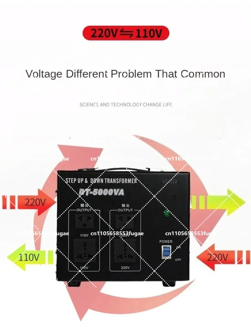 Voltage Regulator Converter 5000W 7500W 10000W Heavy Duty Power Transformer 220V to 110V Step Down Converter view 5