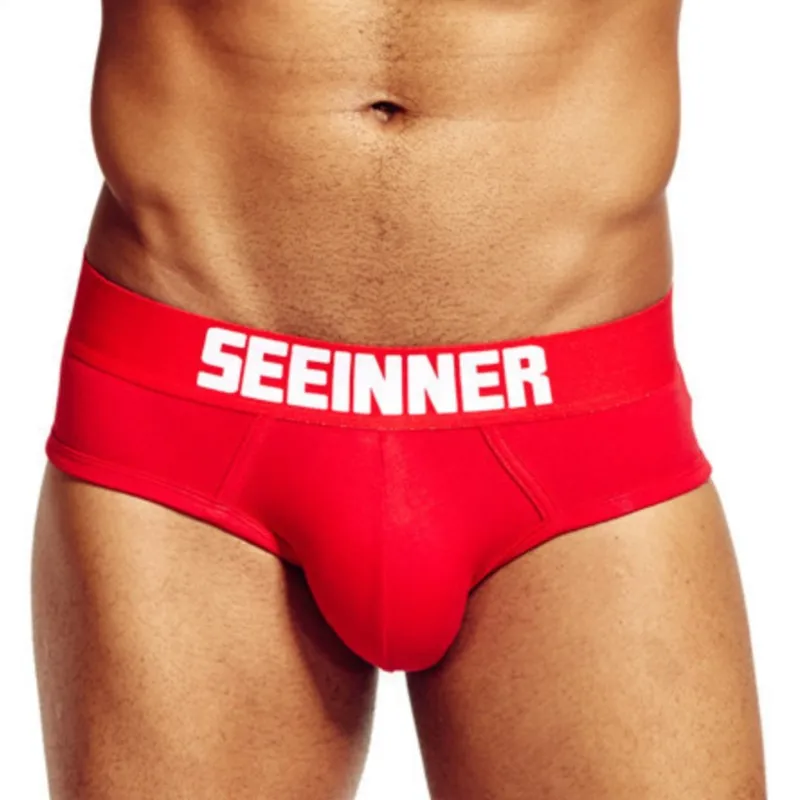 

SEEINNER Mens Cotton Briefs Low Rise Solid Color Classic U Pouch Underwear Breathable Sexy Underpants
