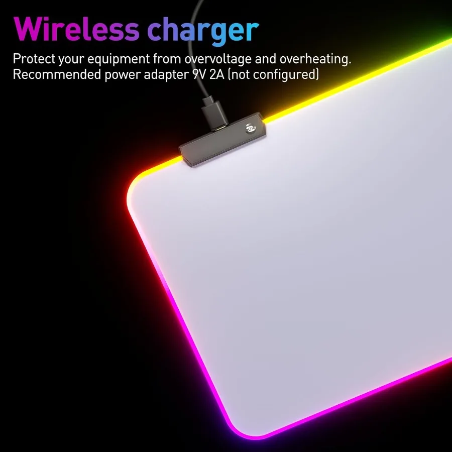 Mousepad RGB Led Mouse Pad Besar Mouse Pad Led dan Alas Mouse Besar Putih