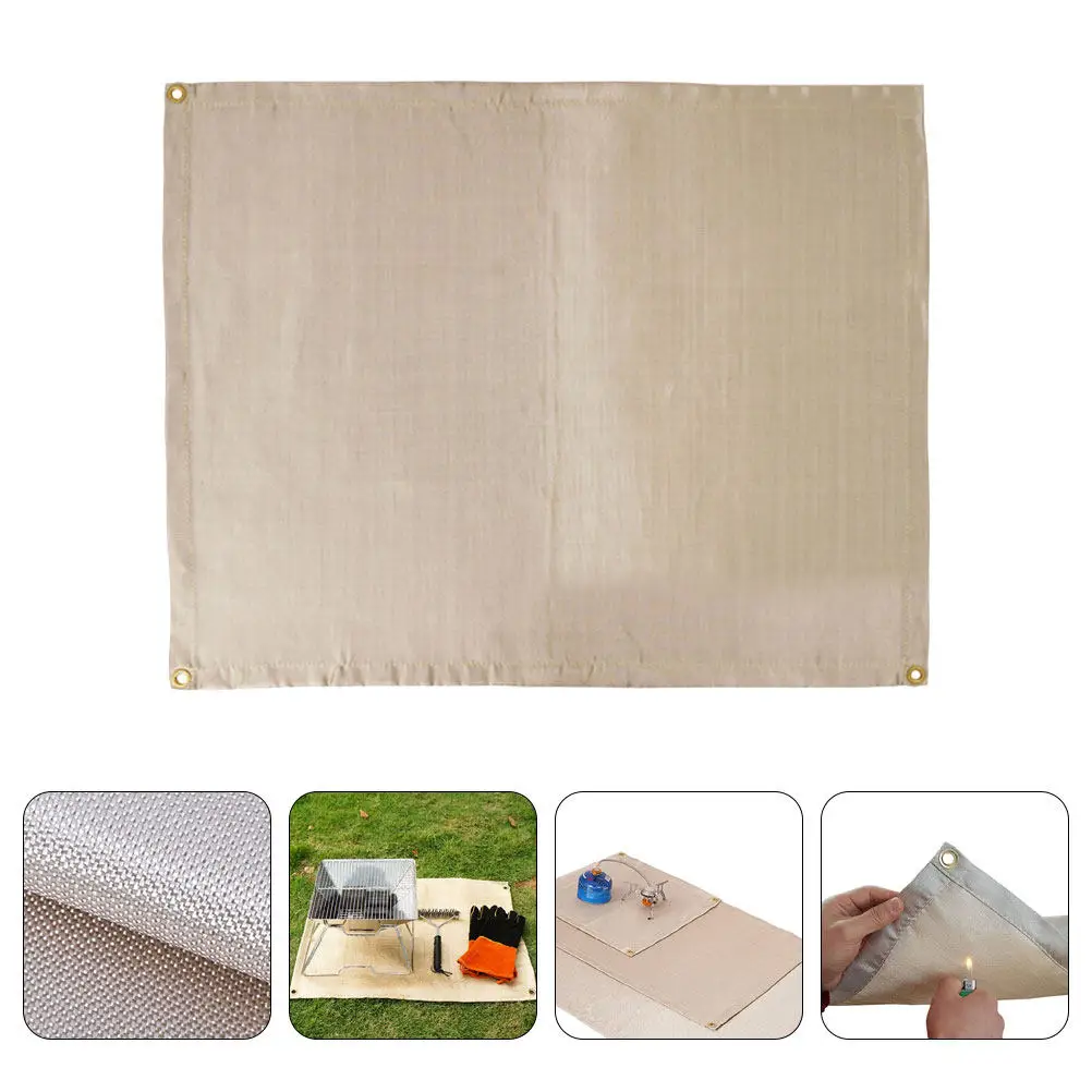 Multi Function Fire Retardant Blanket Fireproof Mat for Outdoor Camping Grill Fireplace Kitchen Deck Lawn Fire Safety Protection