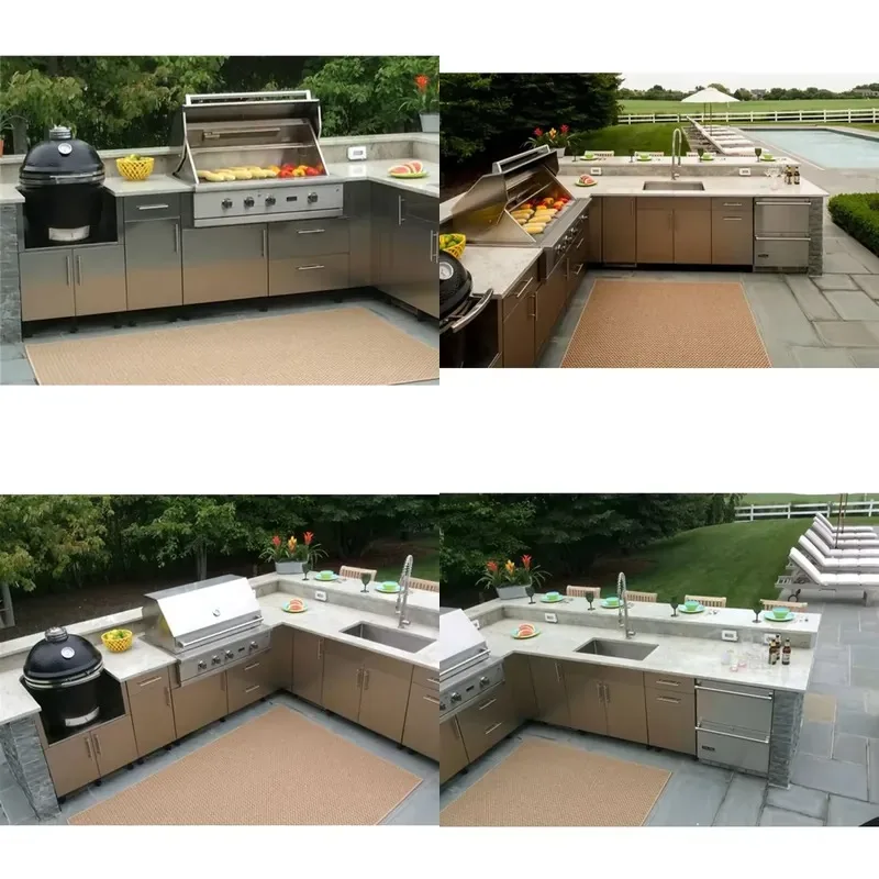 Hot Sale 304 Stainless Steel with Cabinets and Exhaust Fan Tools Charcoal Cabinets Smoker