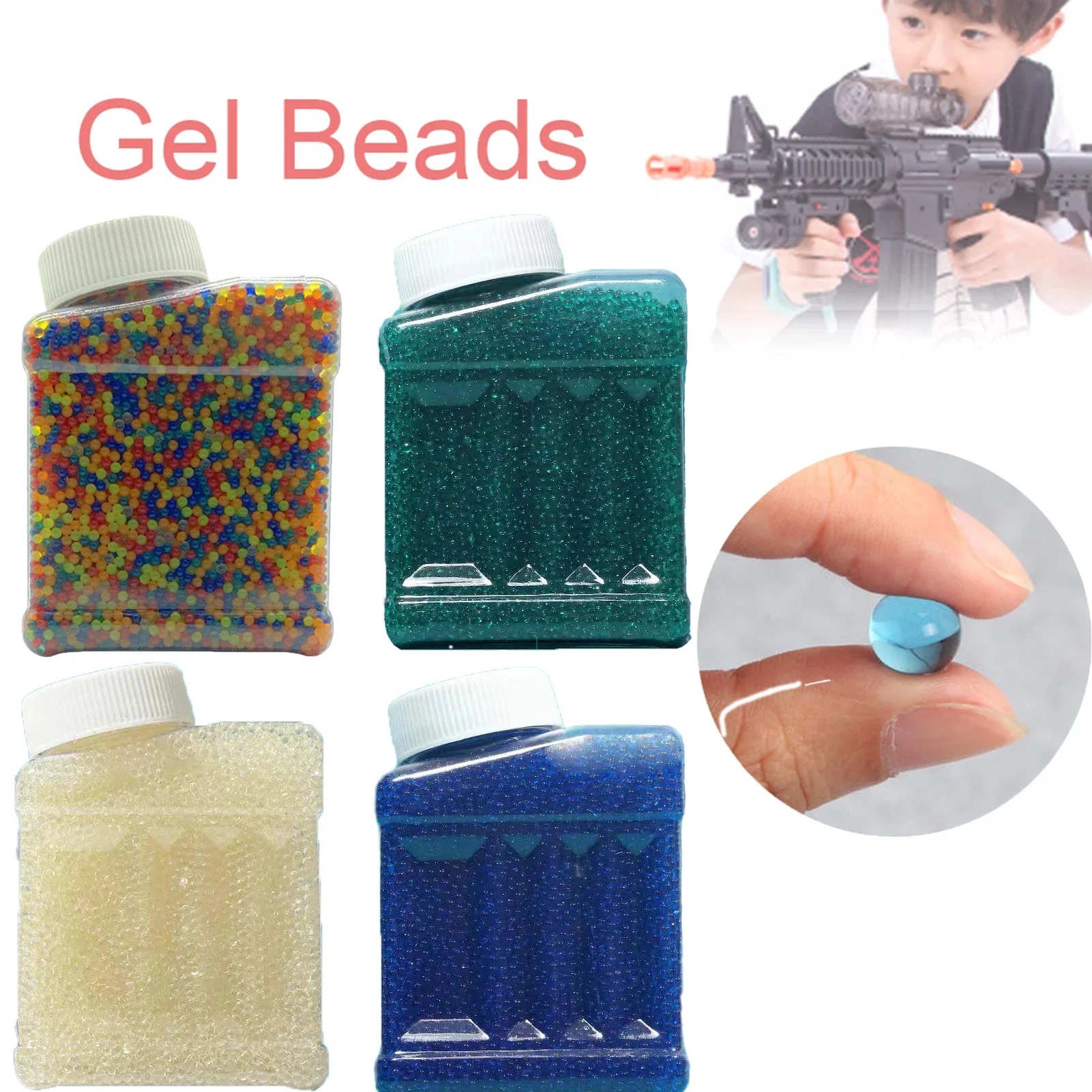 7-8mm Water Balls Beads with Small Square Bottle Gel Water Bullets for Crystal BB Ball Non-toxic Pollution-free