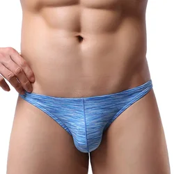 New Mens Sexy Lingerie Multi Color Low Rise G-String Thong Pouch Bulge Briefs Underwear Breathable Stretch Casual Male T-back