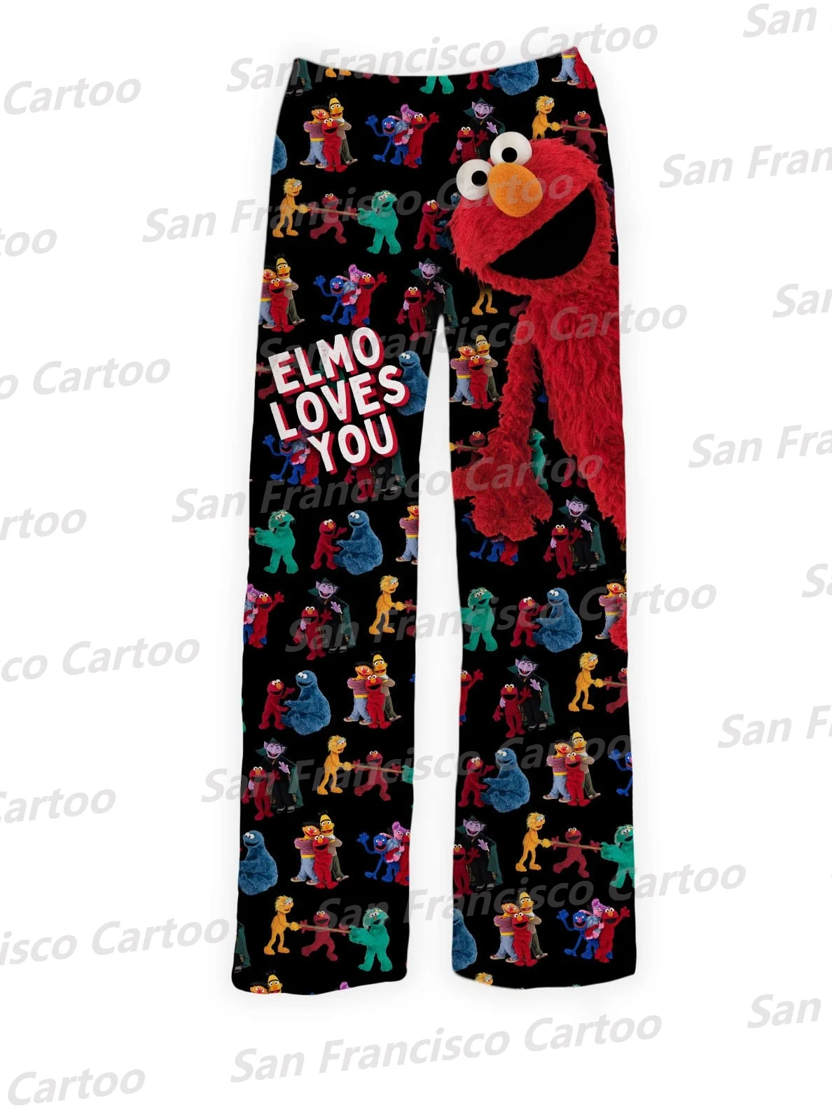 New Summer Boy&Girl BRIEF INSANITY Cartoon Sesame. Street Doll ELMO Printed Pajamas KID/Adult Comfortable Quick-Drying Homewear