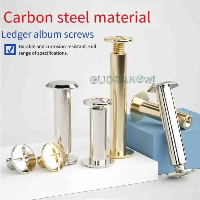 Copper Plated Screws for Photo Album Recipe Book Binding,Journal Locking Pins,Brass Brad Fasteners for Craft Stationery