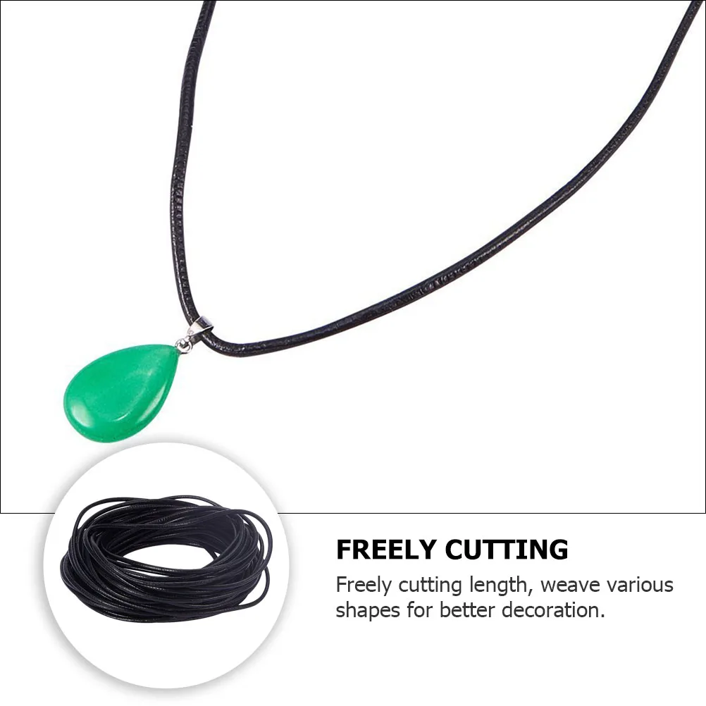 

Braided Cowhide Rope Bracelet Necklace Black Lanyard DIY Strap Jewelry Accessories