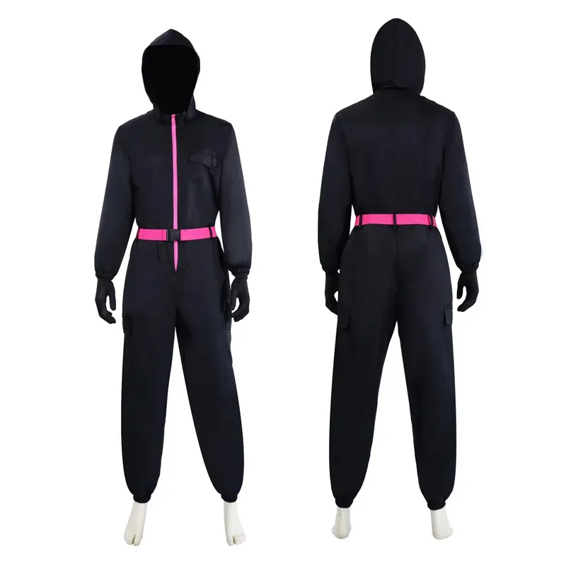 ليو 2025 ملابس الرافقة القائمة على الطراز الكوري أزياء تنكرية سوداء من قطعة واحدة بدلة دالي الهالوين لعب الأدوار ★ ★ ★   كك.