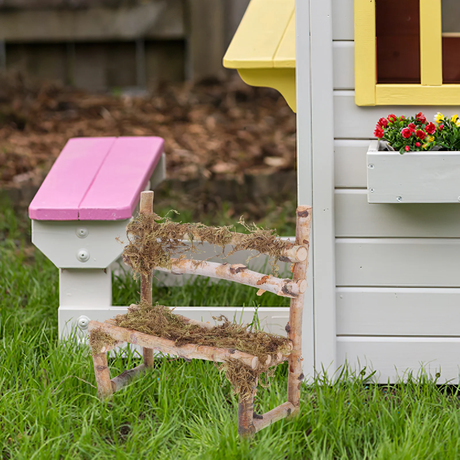 Mini ornamenti per sedie in legno Squisiti piccoli mobili Finestra Casa Soggiorno