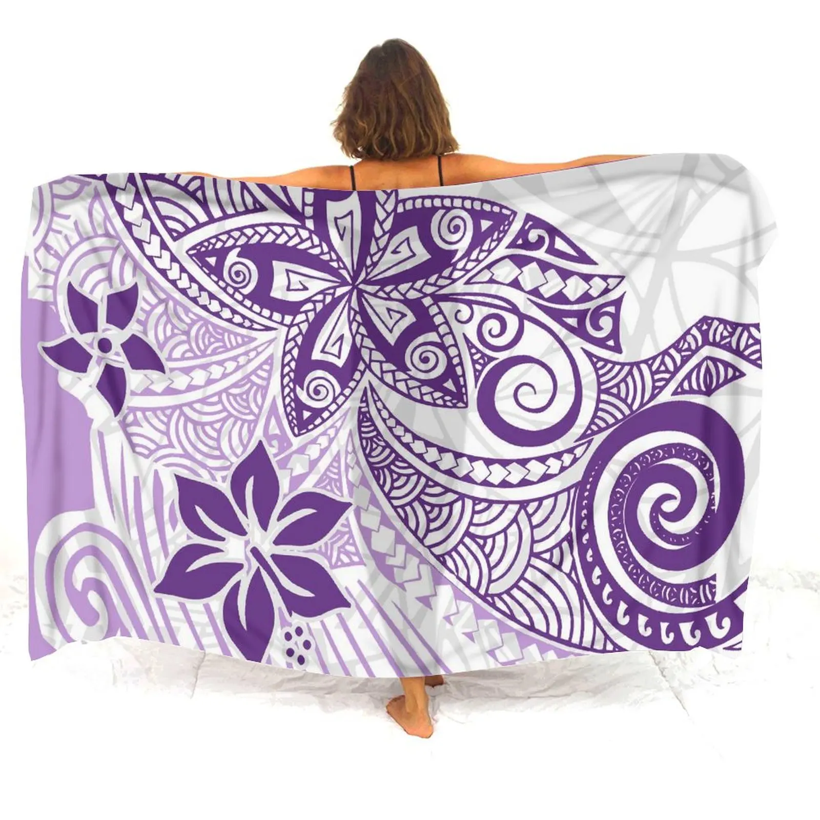 Seaside Resort Eleganckie damskie sarong Pacific Tribal Art Pattern 3d Printed Temperament Shawl Fiji Island Samoan Ethnic Sarong