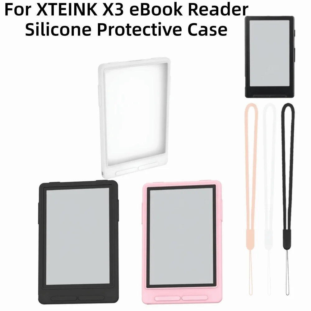 Soft Silicone Protective Cover Water Resistant Washable Surface Protective Shell with Lanyard Shock Resistant for XTEINK X3