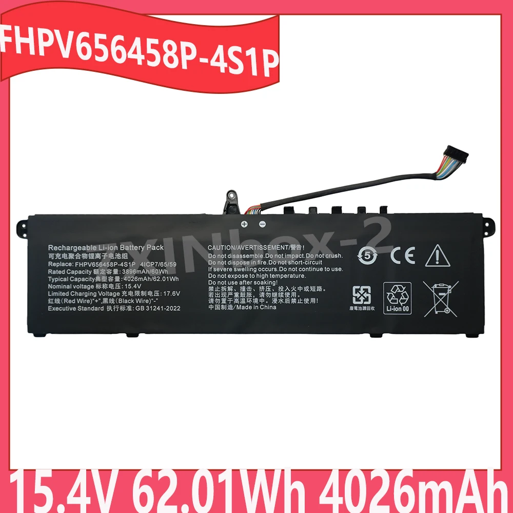 FHPV656458P-4S1P 15.4V 62.01Wh 4026mAh Laptop Battery For Mechrevo Wujie 14+ 14Pro-7BB4U 14Pro-7BC4U Series