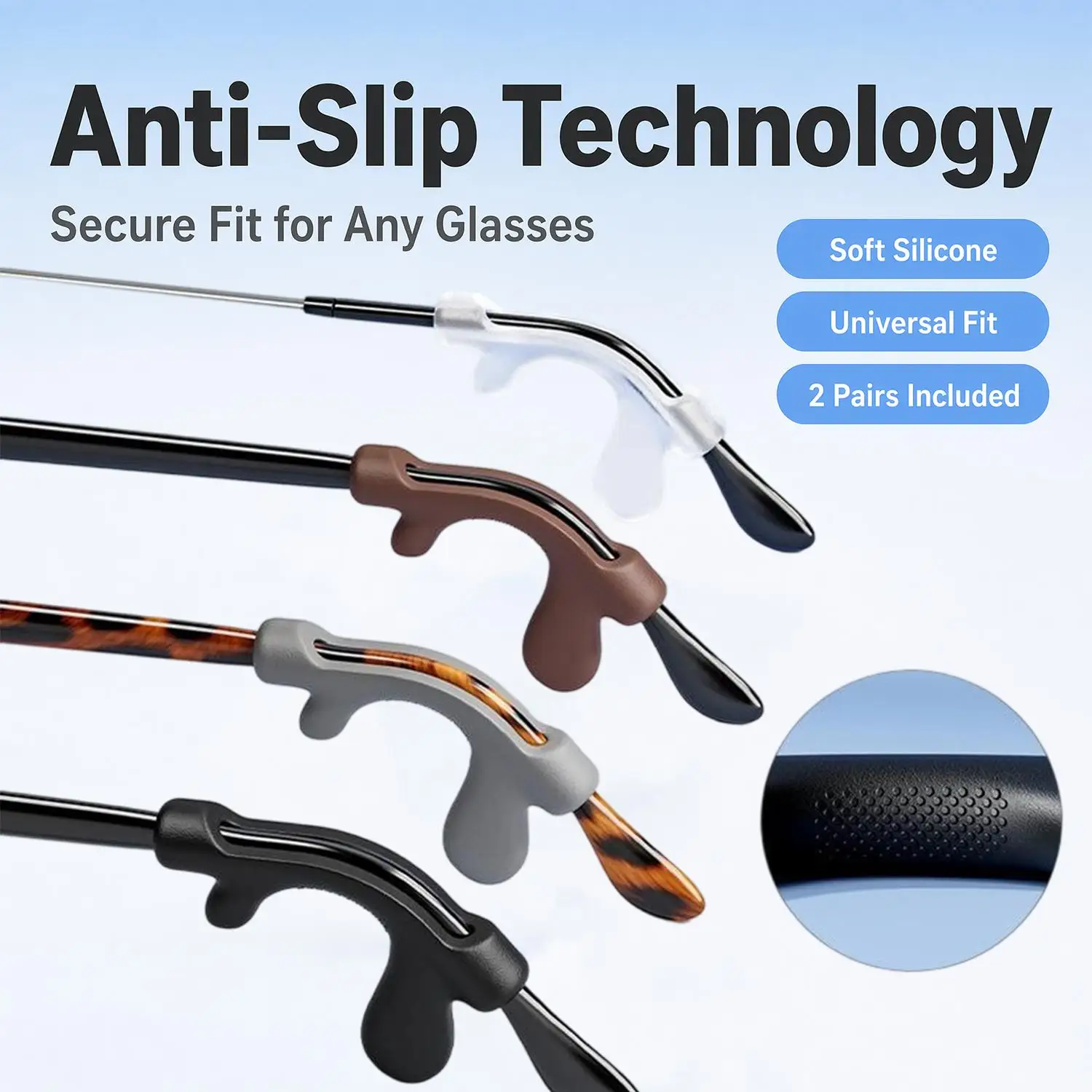 4/20pcs Silicone Anti-slip Ear Hooks Soft Antiskid Glasses Leg Ear Sleeve Anti-fall Eyewear Holder Accessories for Women Men