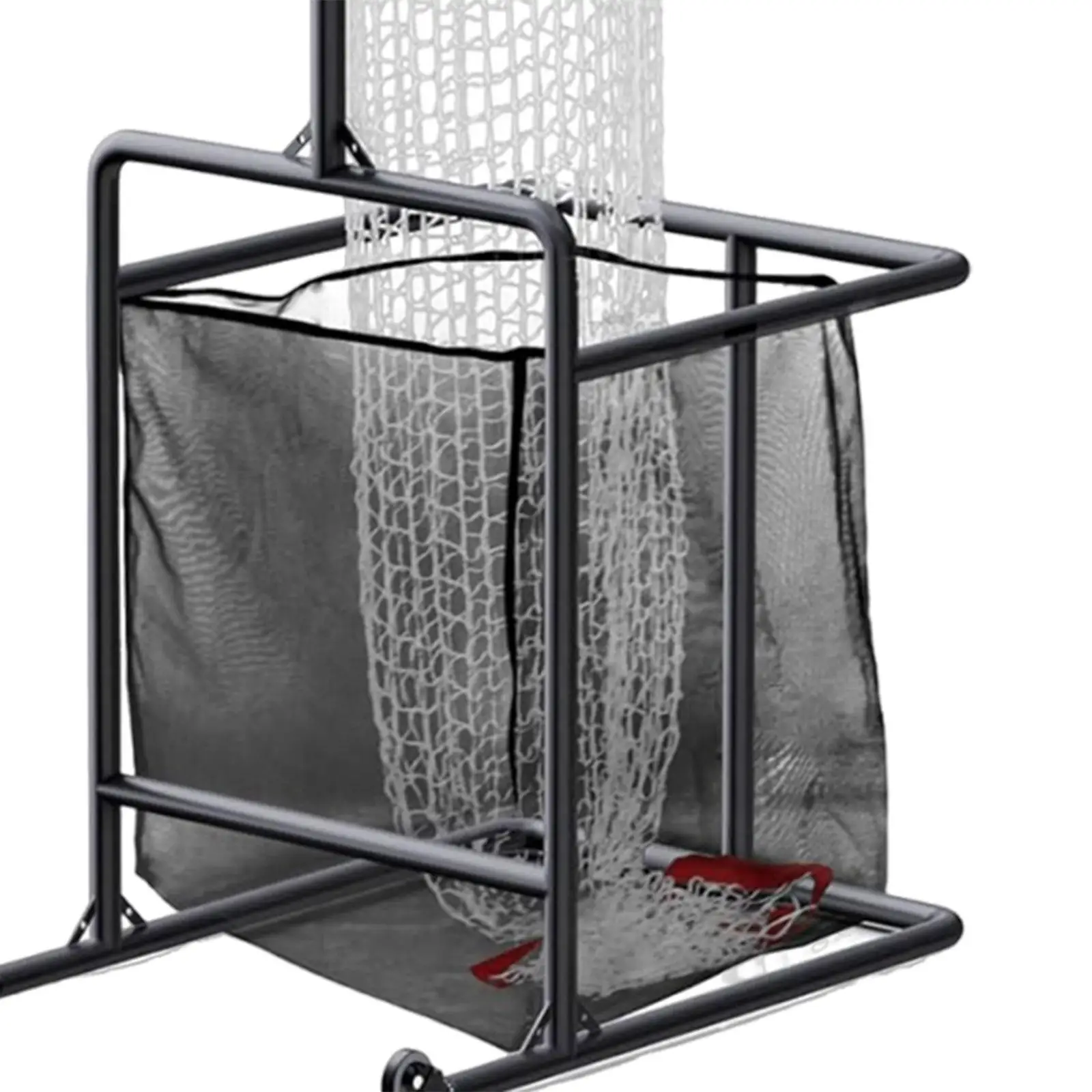 Red de Voleibol de Entrenamiento con Base Estable, Bolsa Recolectora de Balones, Altura y Ángulo Ajustables para Práctica de Remates, Servicios y Pases