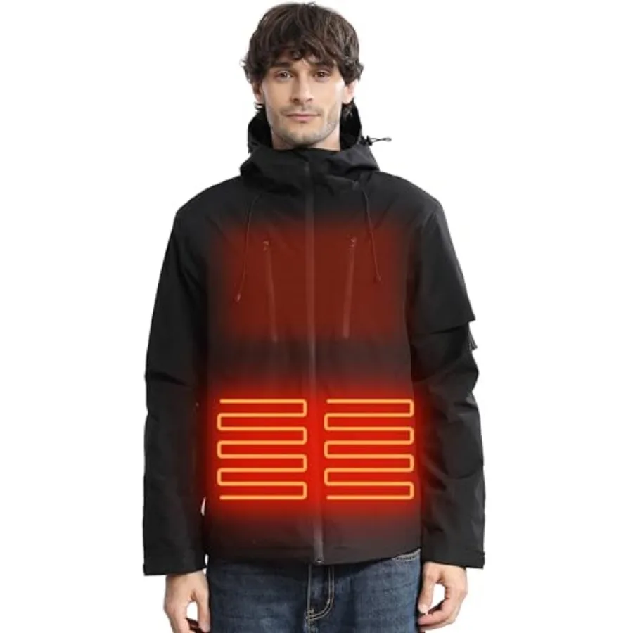

SoftShell Heated Jacket for Men with 16000mAh BatteryHeated Hunting Jacket Hoodie Windproof Jacket for Outdoor