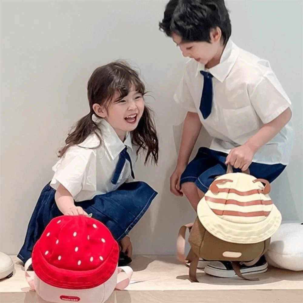 Sweet Strawberry Children Backpack Fruit Cloth Cartoon Daypack Large Capacity Double Shoulders Students School Bag Kids